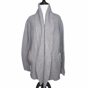 Irelands Eye gray long cardigan sweater knit wool blend size S
